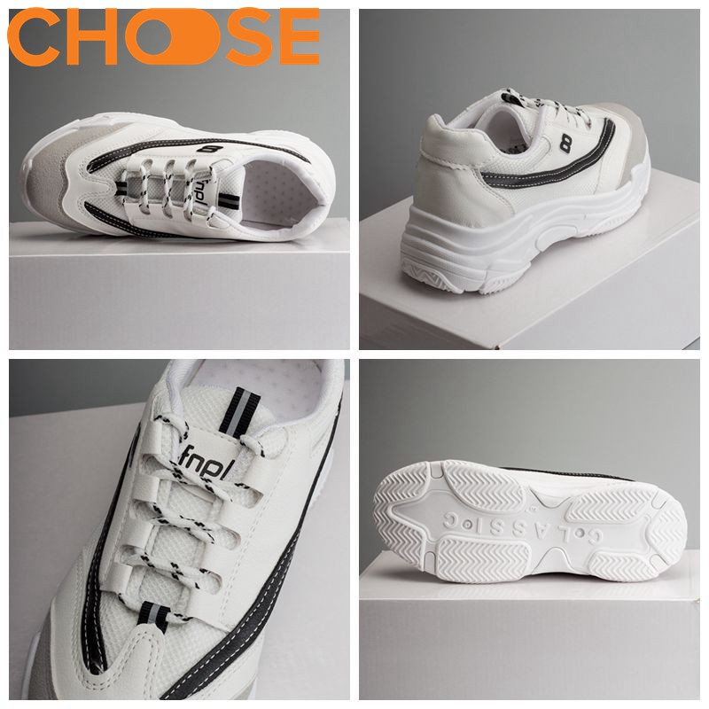 Giày Nữ Sneaker Choose Nữ Giày Thể Thao Độn Đế ULZANG Tăng Chiều Cao Viền Màu Cá Tính G29K1