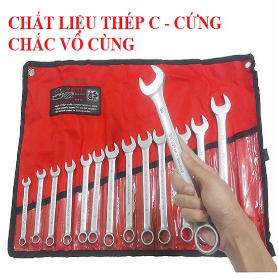 Bộ Cờ Lê Khóa Sửa Chữa Xe Chuyên Nghiệp - Cờ Lê 14 Món - Màu Đen