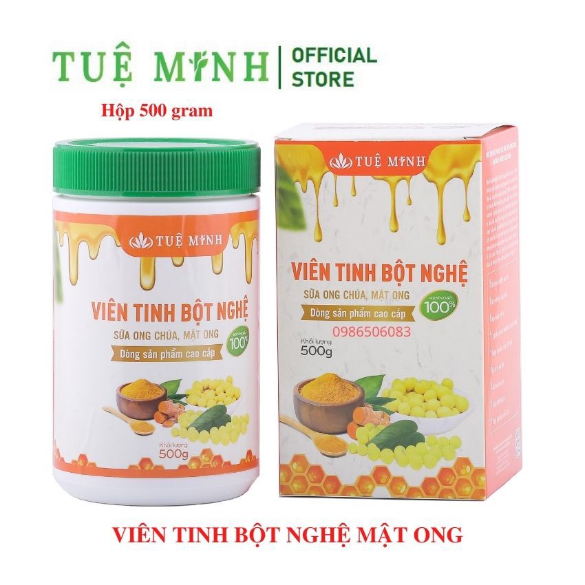 Viên Nghệ Mật Ong Tuệ Minh Chính Hãng Cao cấp, Đẹp Dáng - Sáng Da - Mờ Thâm Nám - Tốt Cho Dạ Dày (hộp 0,5kg)