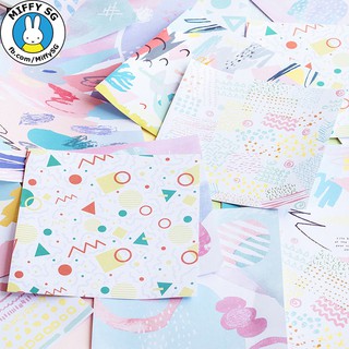 Bộ 8 tờ giấy dán phông nền chủ đề MÀU CƠ BẢN cho bullet journal / planner