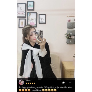 Áo len cổ nơ tiểu thư M21