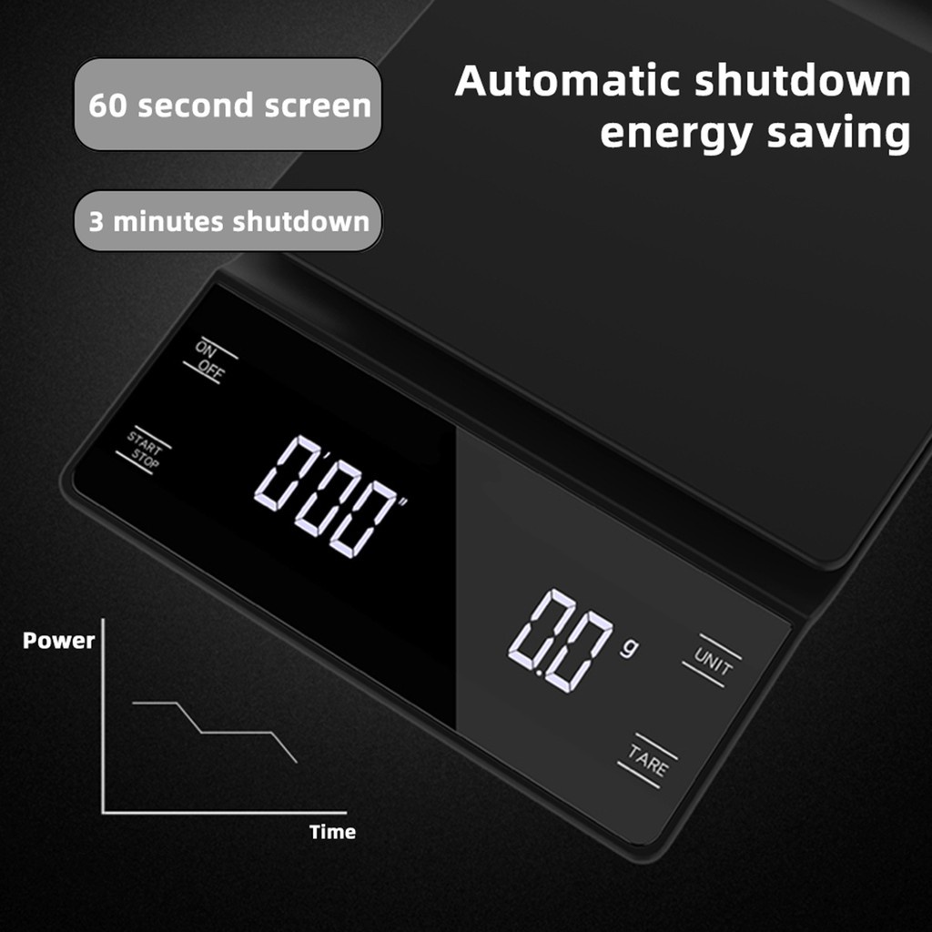 [Dolity2] Cân Cà Phê Có Màn Hình LED Hiển Thị Độ Chính Xác Cao Với Đồng Hồ Hẹ