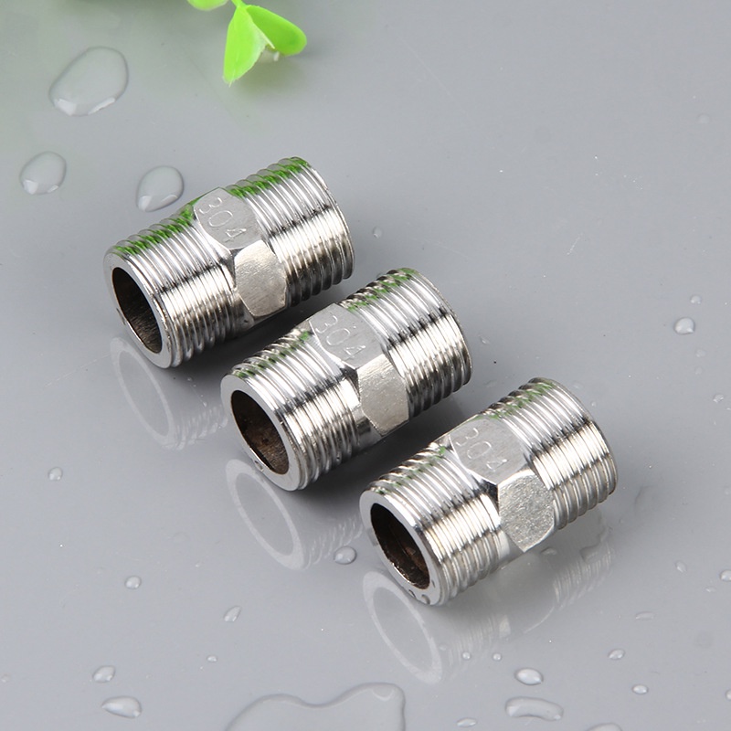 Kép INOX phi 21(dn15-1/2''), Kép đúc, đầu nối 2 đầu ren ngoài 2.1cm inox bóng - QM.PK108