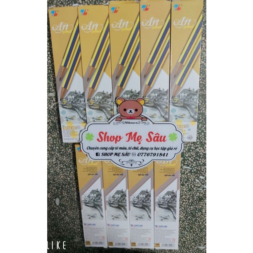 Hộp 10 bút chì HB TL ⚡ SIÊU RẺ ⚡ Bút chì gỗ cao cấp, có đầu gôm, thiết kế chắc vừa tay cầm