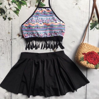 Set bikini- đồ bơi yếm thổ cẩm váy
