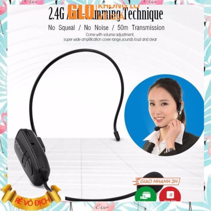 (Giá sỉ)  MICROPHONE ĐEO TAI KHÔNG DÂY 2.4G XXD-G18 TRỢ GIẢNG, BÁN HÀNG CHUYÊN NGHIỆP  - M103