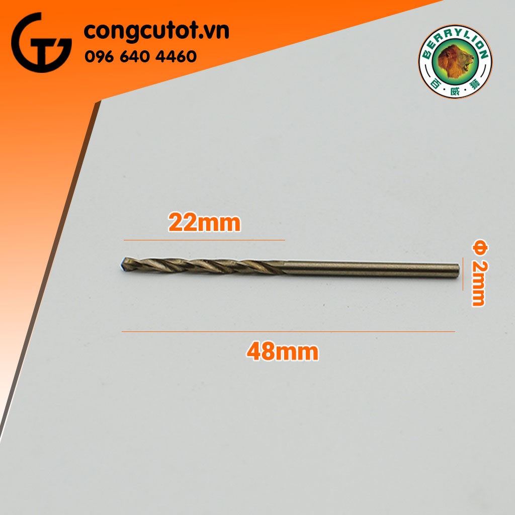 MŨI KHOAN INOX 2MM BERRYLION 041501020