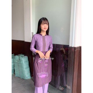 Trang phục đi chùa - cách tân trụ thun thêu thổ cẩm