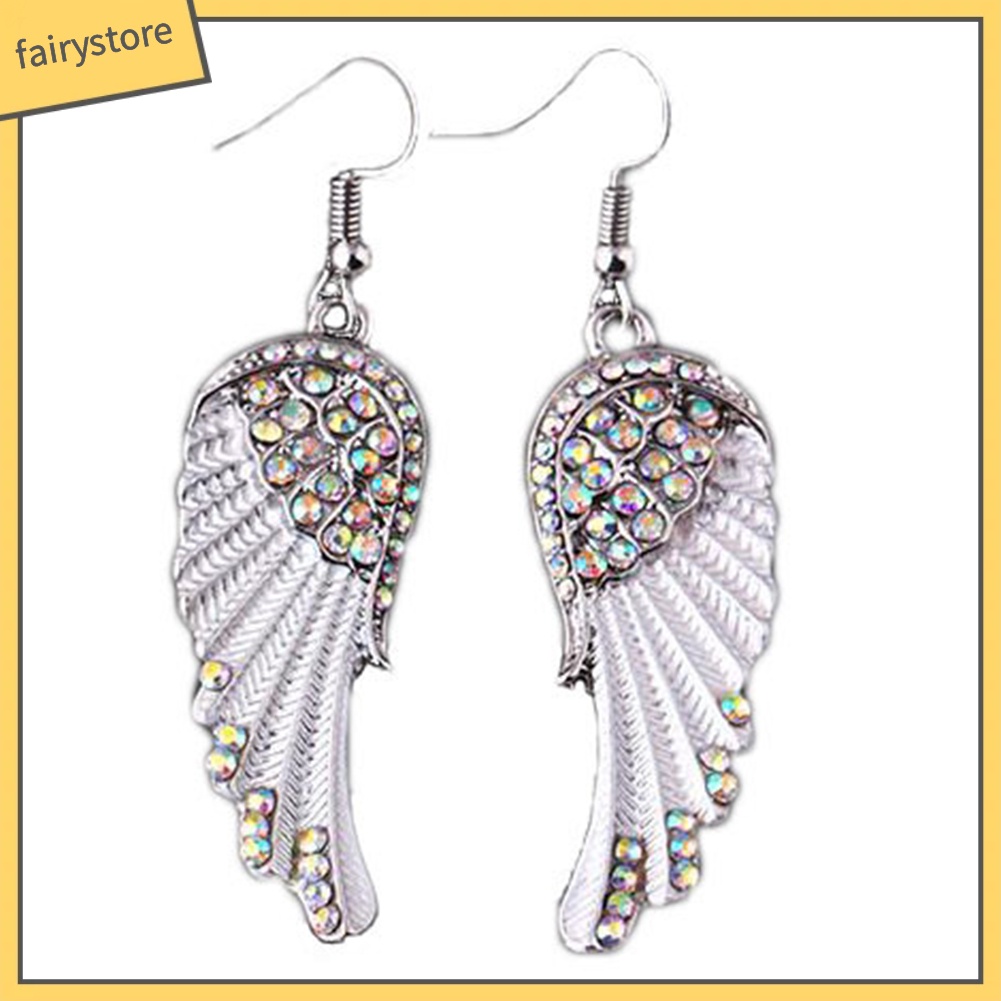 Bông Tai Hình Cánh Thiên Thần Đính Đá Thời Trang Cho Nữ