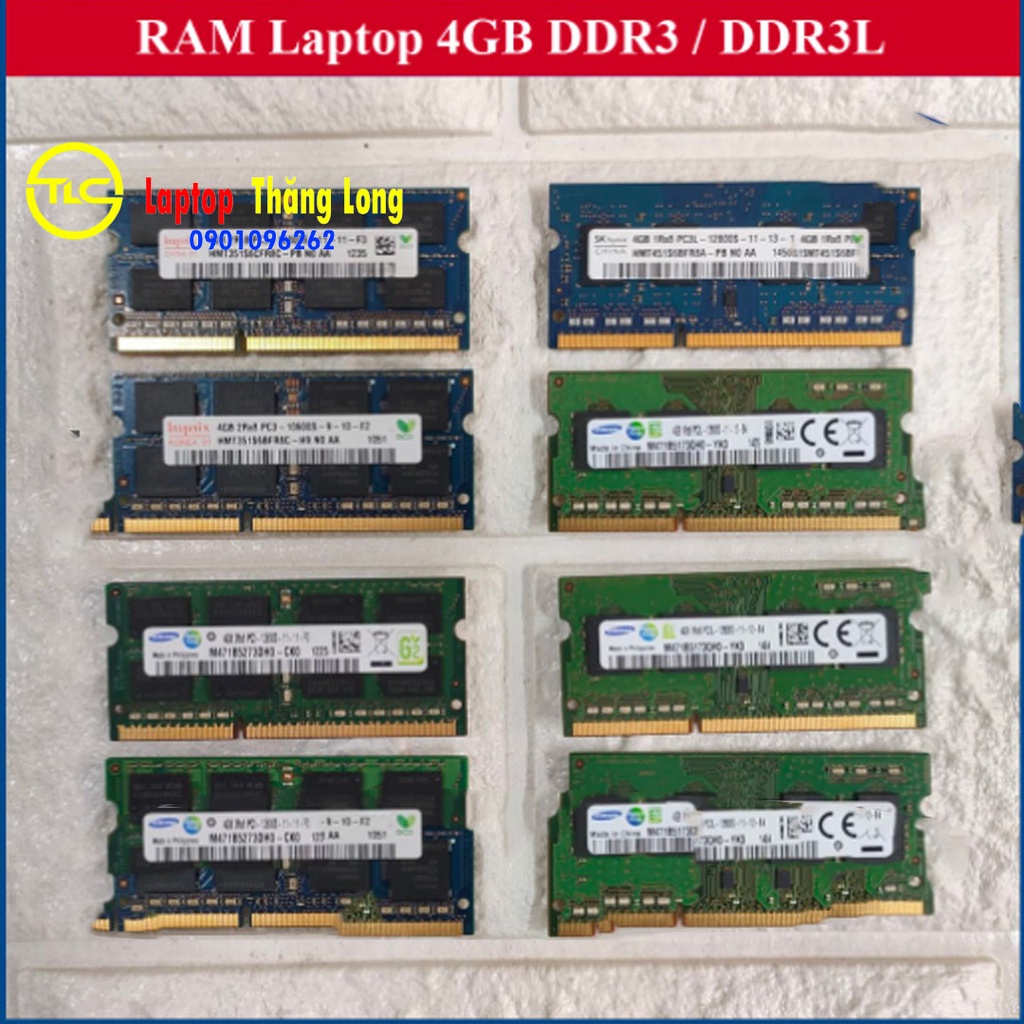 Ram laptop 4G DDR3L bus 1333 1600 2400 3200 loại tốt