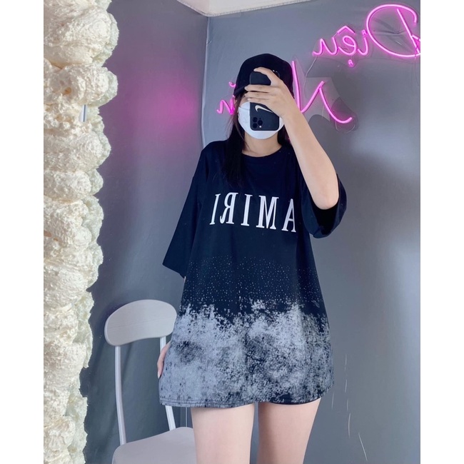 Áo Thun Loang Đen Unisex Phông Form Rộng Ngắn Tay In Hình Cá Tính Nam Nữ Ulzzang HOT