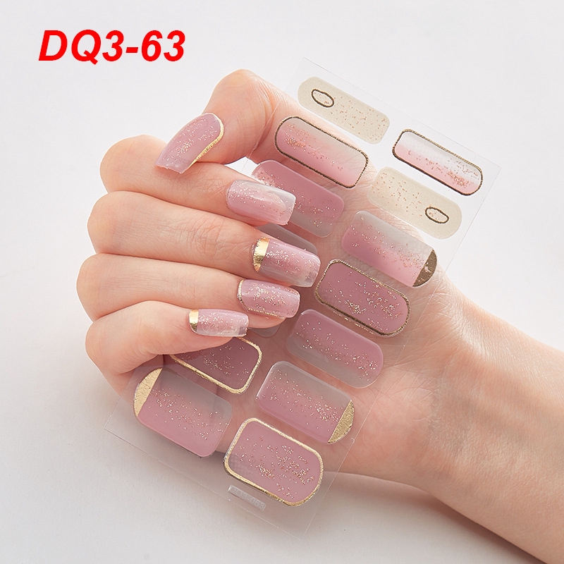 Set 14 miếng dán móng tay nhãn dán trang trí móng 3D  Dq3 61-73