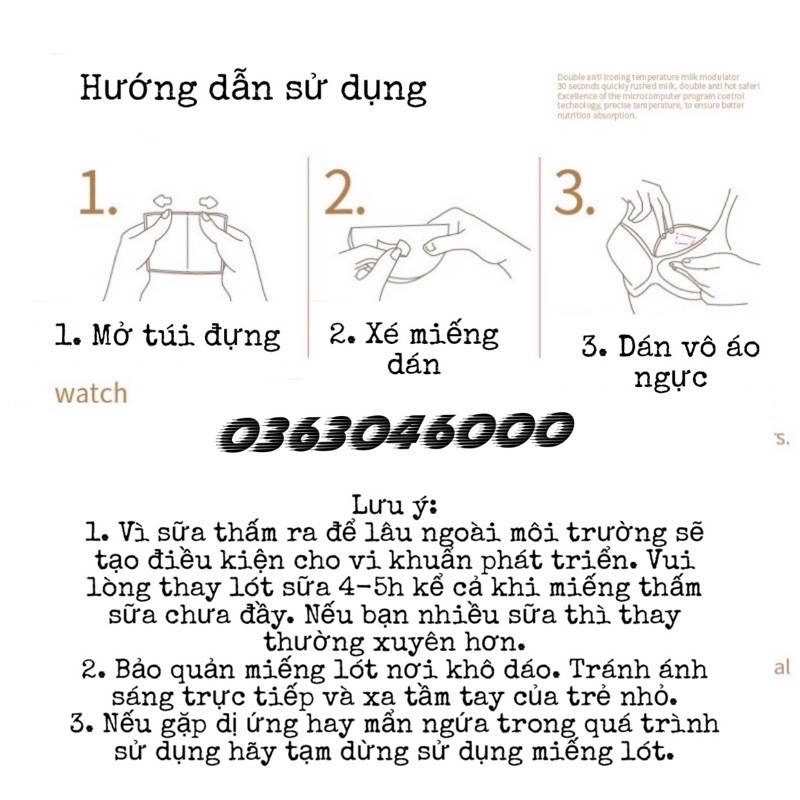 Miếng lót thấm sữa CMBEAR 108 miếng, miếng lót hút sữa