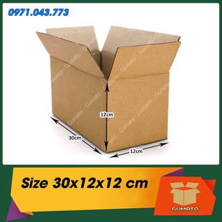 Size 30x12x12 cm, hộp giấy thùng carton gói hàng tại Gumato (Mã số P79)