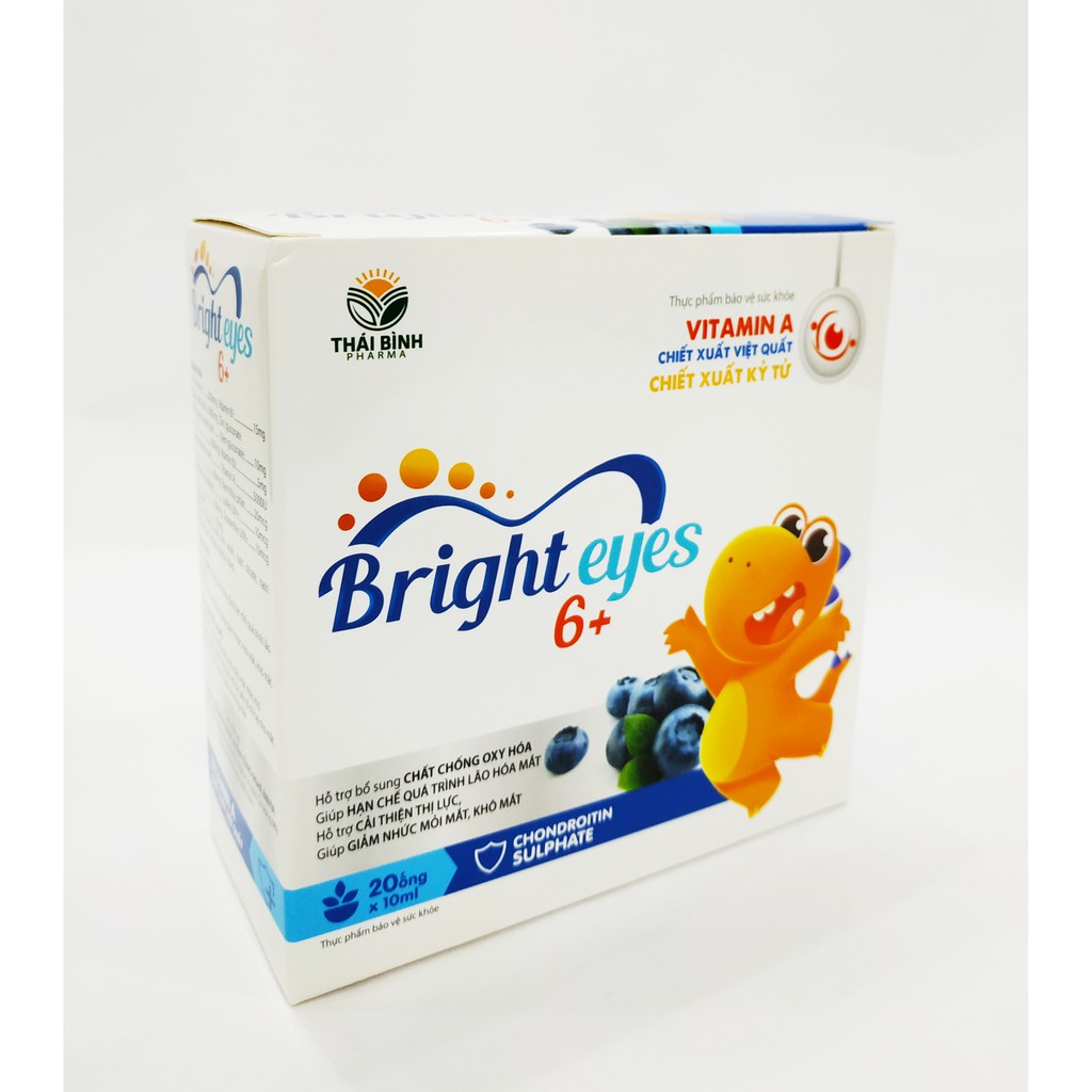 Siro Sáng Mắt Bright Eyes 6+ - Giảm Mỏi Mắt, Khô Mắt, Mờ Mắt – Hạn Chế Cận Thị - Khỏi Lo Các Bệnh Về Mắt - Hộp 20 Ống