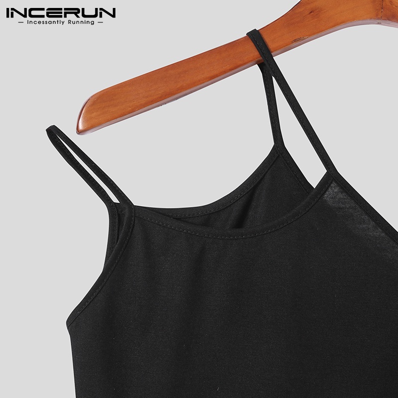 Áo dây croptop INCERUN không tay dáng ôm thời trang mùa hè cho nam