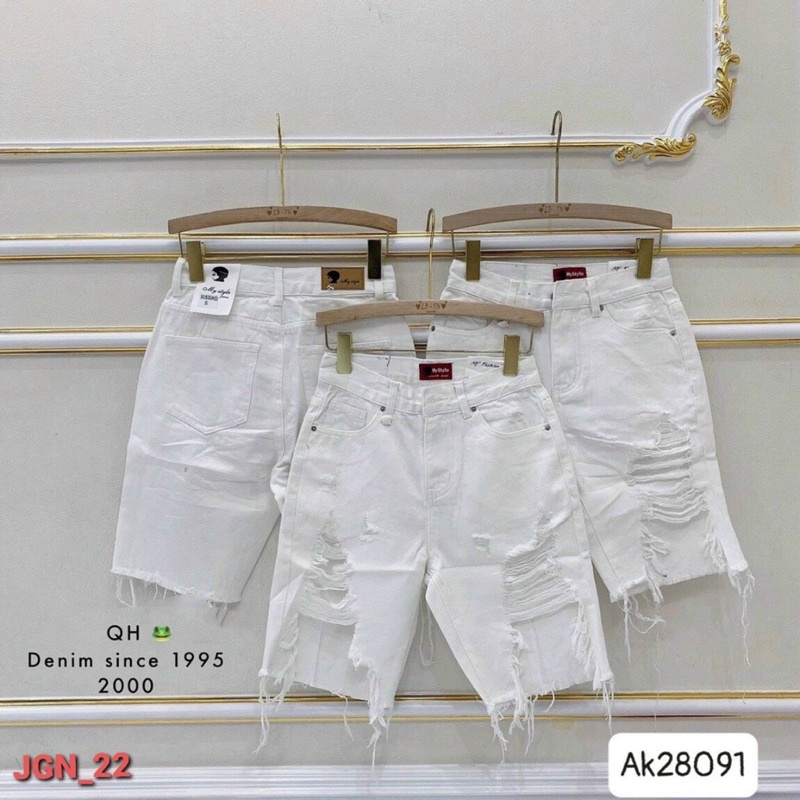 👀Quần Jeans Ngố Rách Mảng Nhiều