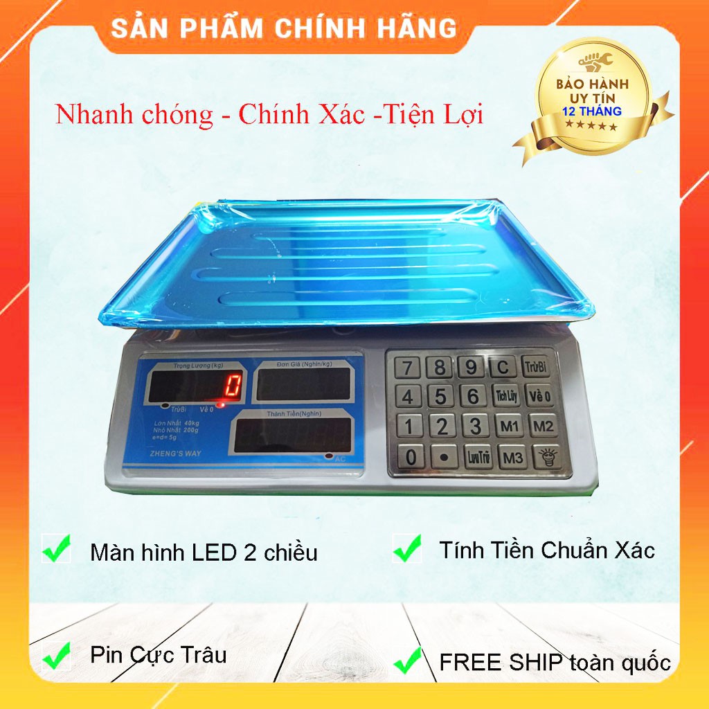 Cân tính tiền điện tử- Cân Điện Tử Bán Hàng Tiếng Việt 40kg/5g giá rẻ.