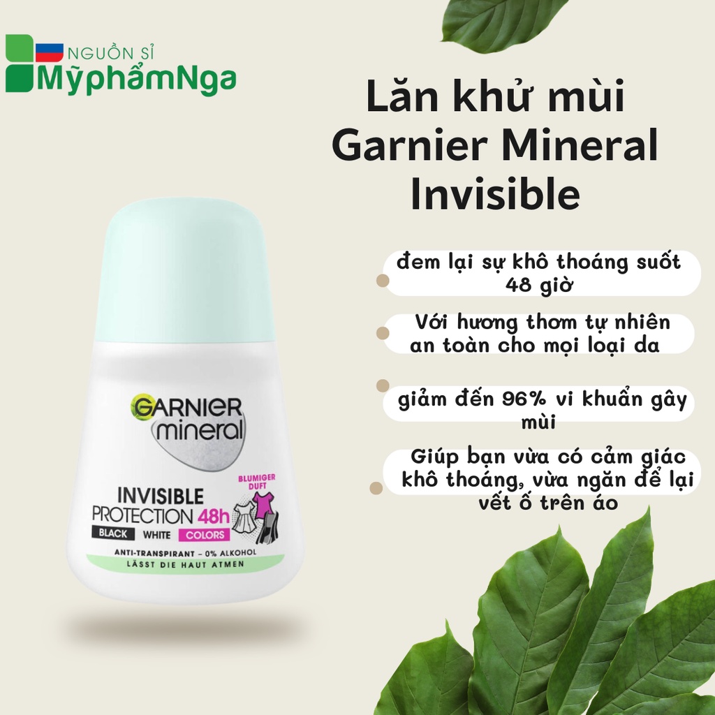 Lăn khử mùi Garnier Mineral Invisible - Lăn Garnier mẫu mới