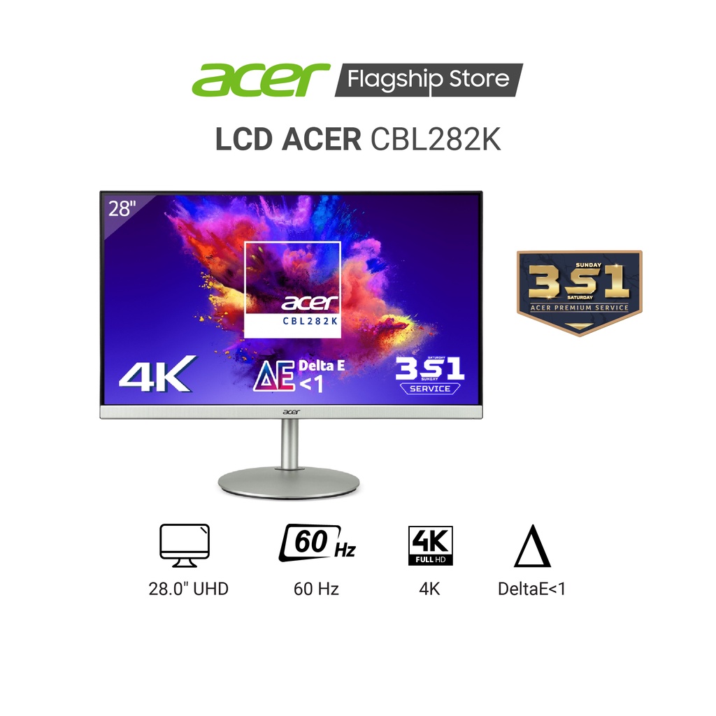 Màn hình máy tính Acer CBL282K 28inch | UHD | IPS | 60Hz | 4ms | 300nits | HDMI+DP+Audio | Loa | Freesync (UM.PB2SV.001)