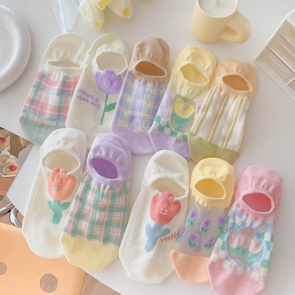 Bộ 5 Đôi Vớ cotton Nguyên Chất In Hoạt Hình Snoopy Kiểu Nhật Hàn Dễ Phối Đồ Cho Học Sinh