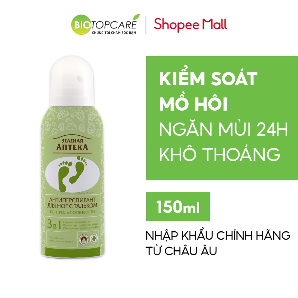 Xịt khử mùi và kiểm soát mồ hôi bàn chân Zelenaya Apteka 150ml - BioTopcare Official