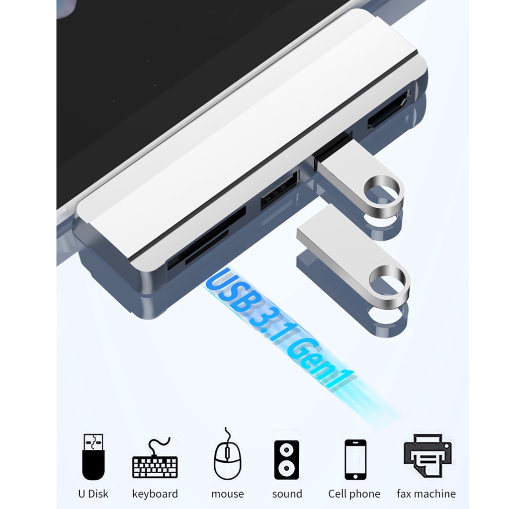 Bộ Chuyển Đổi Hub 5 Trong 1 Loại Displayport / USB-A sang 5 Cổng USB 3.0 / HDMI / SD / TF cho Surface Pro 4 5 6