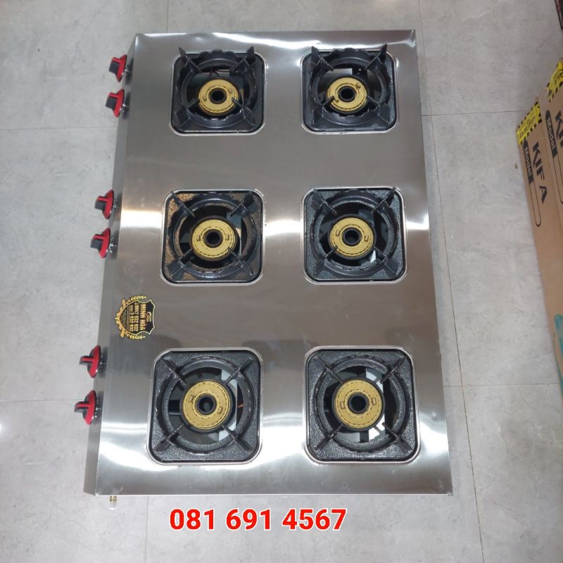 Bếp khè bế công nghiệp 6 lò khè siêu mạnh tùy chỉnh