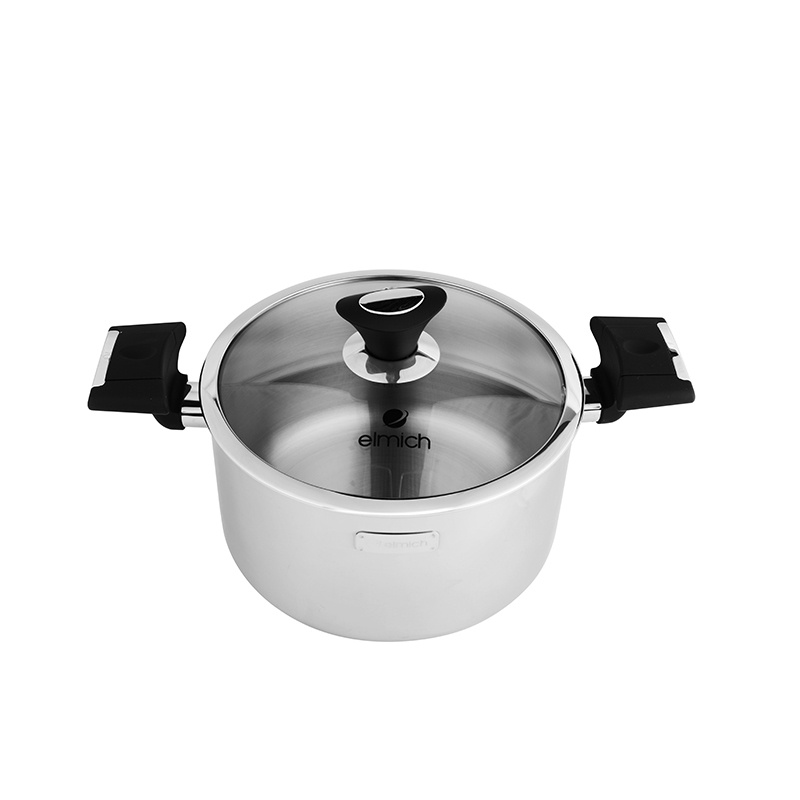 Bộ nồi chảo inox 3 lớp đáy liền cao cấp Elmich EDA-0866