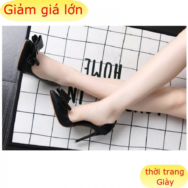 Giày Cao Gót 10.5cm Đính Nơ Thời Trang Hàn Quốc Cho Nữ