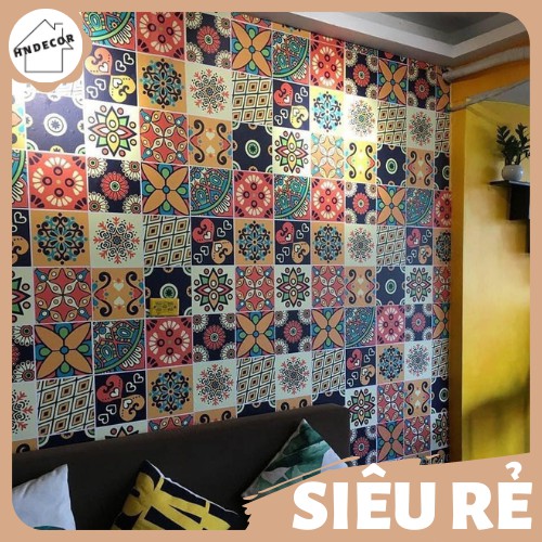 Decal gạch bông khổ 100x60cm - Decal dán bếp - Dán nhà tắm - HN Decor