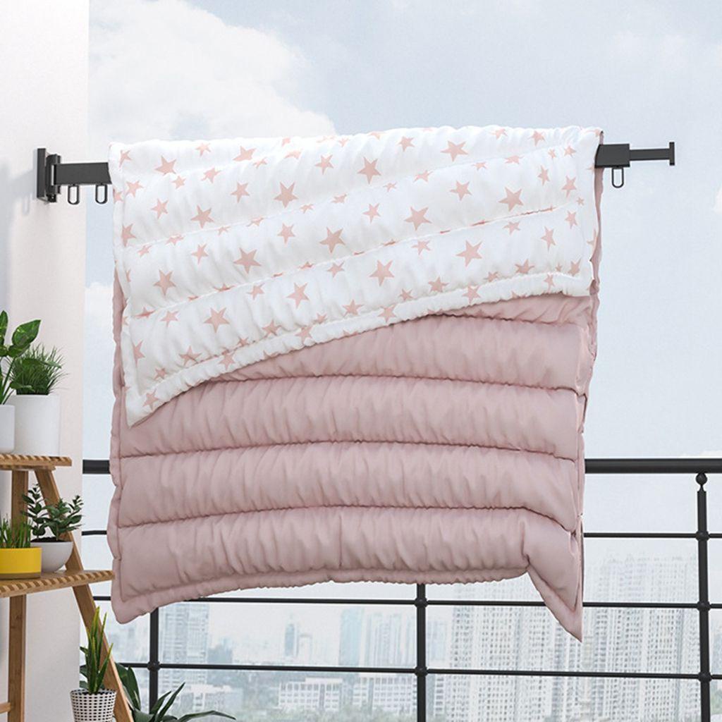 Giá Phơi Đồ Gắn Tường Bằng Hợp Kim Nhôm Màu Trắng / Đen Tiện Dụng