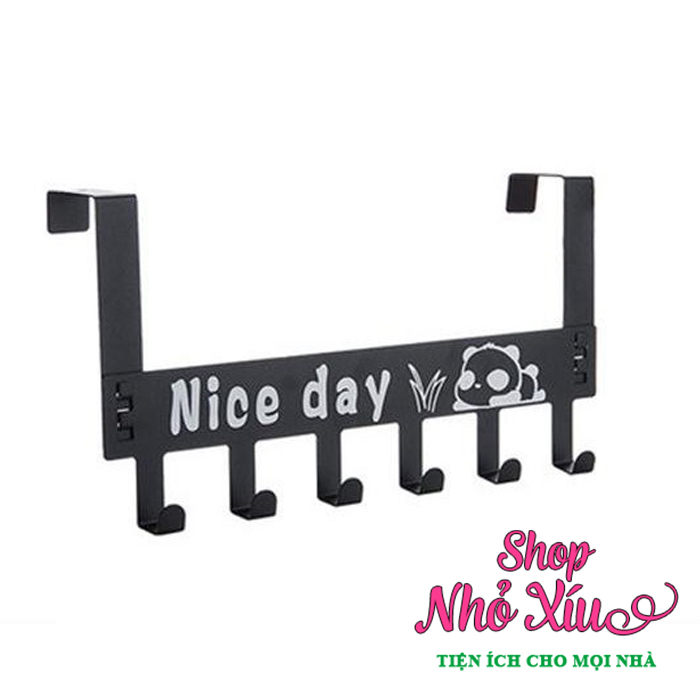 Móc treo quần áo gắn sau cánh cửa Nice Day cực đẹp có 6 móc treo chắc chắn