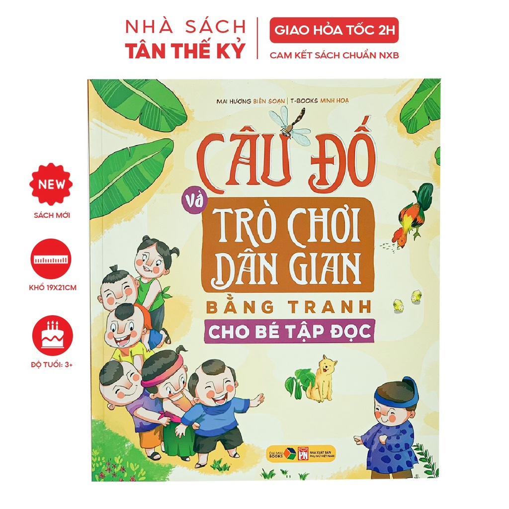 Sách - Câu đố và trò chơi dân gian bằng tranh cho bé tập đọc phát triển ngôn ngữ và trí tuệ