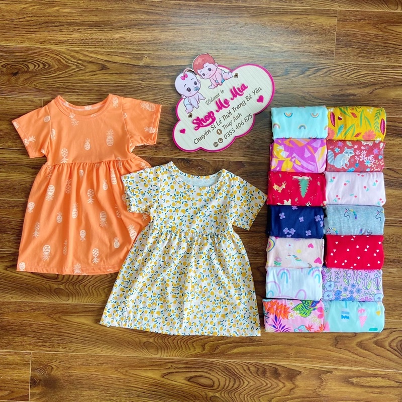 Váy cộc tay cho bé Rẻ Đẹp Chất cotton mềm mát