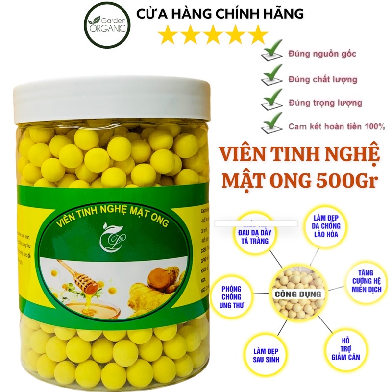 VIÊN TINH BỘT NGHỆ MẬT ONG NGUYÊN CHẤT 100% -500Gr