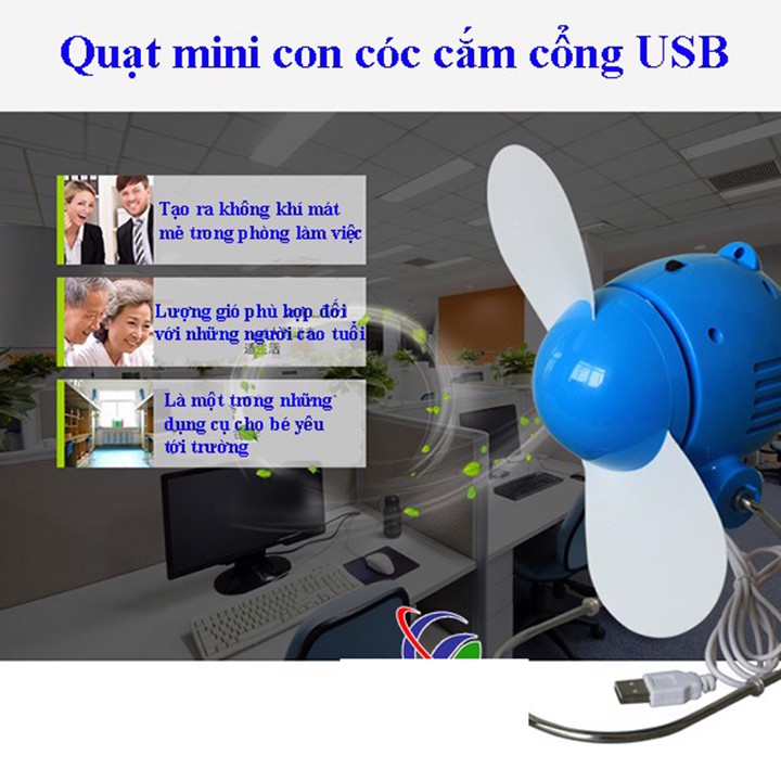 Quạt con cóc usb 5v để bàn học văn phòng chạy pin và USB gấp gọn tiện lợi siêu mát