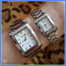 Đồng hồ Halei nữ nam vuông hàng chính hãng chống nước vô cùng đẹp đẽ, dây bạc sang trọng