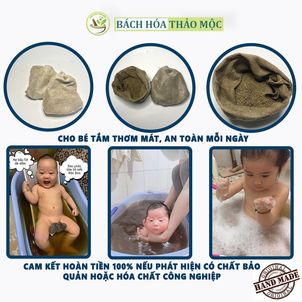 [Tắm bé] Lá tắm cho bé, thảo dược tắm bé Mộc Đan dạng túi lọc, pha nước tắm cho bé mát mẻ suốt cả ngày, không lo rôm sảy