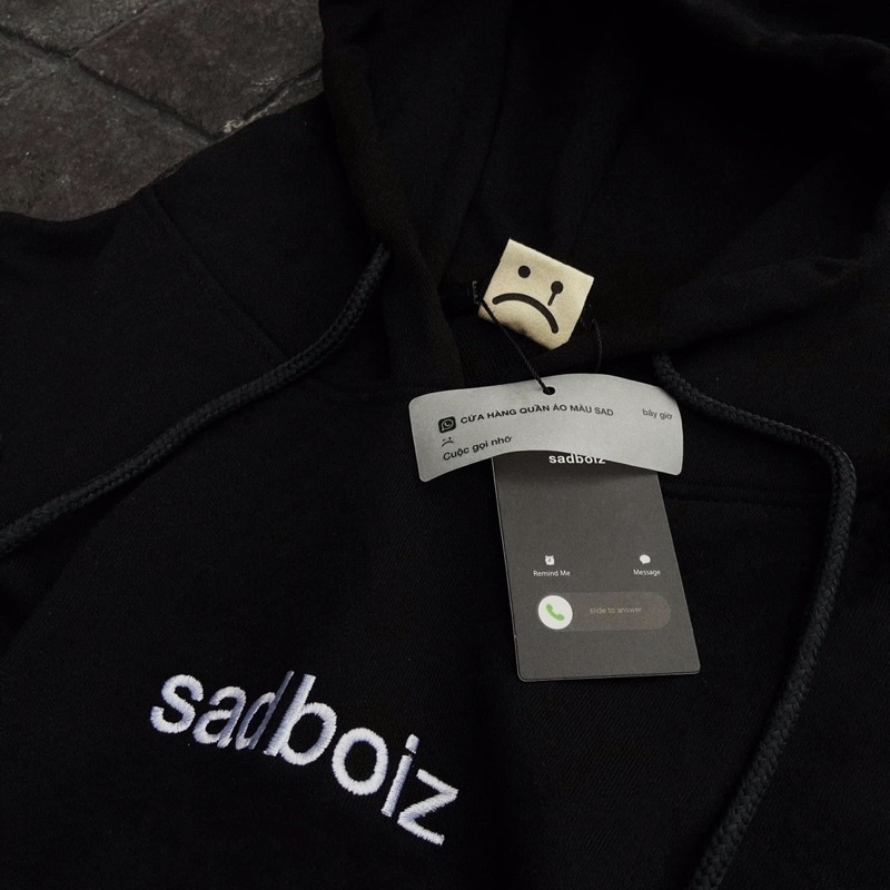 Áo hoodie SADBOIZ SIGNATURE BLACK-SADBOIZAINTCRY