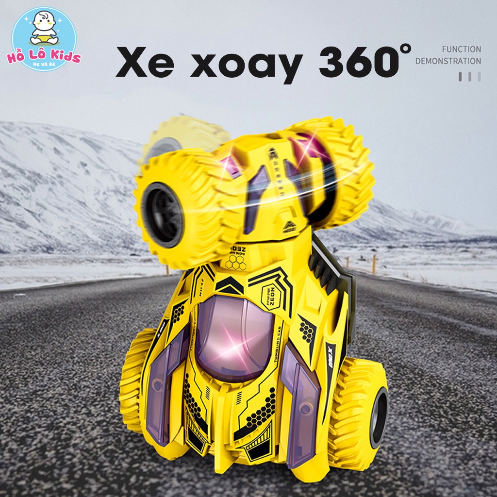 Ô tô đồ chơi xe địa hình đầu xoay 360 độ, xe ô tô bánh đà cao cấp cho bé Hồ Lô Kids