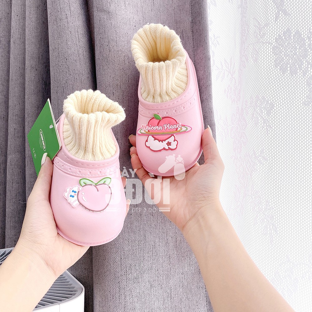 Giày Bốt, Boot Cổ Len Chống Nước Bé Trai Bé Gái Cho Chân 13-17.5cm Siêu Đáng Yêu GIAY3DOI 3DG64