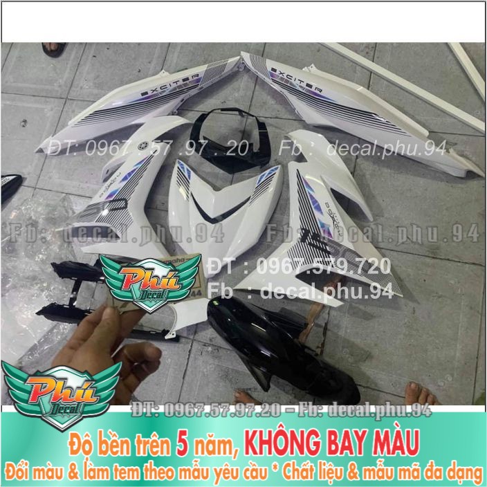 Tem rời Exciter 150 Doxou Trắng đen (X) -1