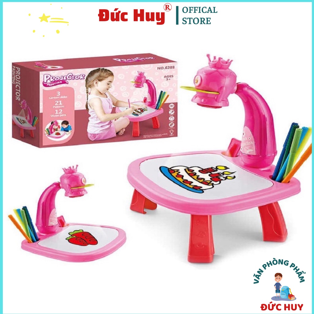 Bàn vẽ có hình chiếu sáng thông minh, bàn vẽ thông minh có máy chiếu ảnh cho bé tập tô tập vẽ - Đức Huy Store