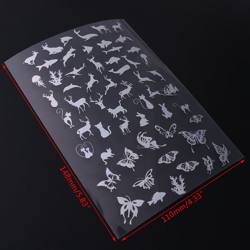 Bộ 18 Tấm Sticker Nhựa Trong Suốt Dùng Vẽ Tranh DIY