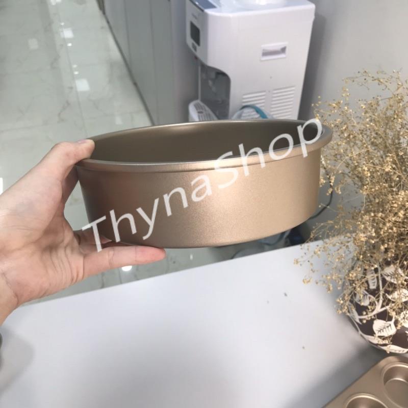 Khuôn Làm Bánh Tròn Đế Rời Chống Dính Cao Cấp Màu Đen Gold - Thyna Store