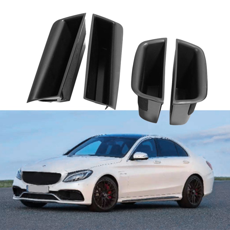 Bộ 4 Hộp Đựng Đồ Dùng Gắn Tay Vịn / Cửa Trước / Sau Trang Trí Nội Thất Xe Hơi Mercedes Benz C Class W204 2008-201