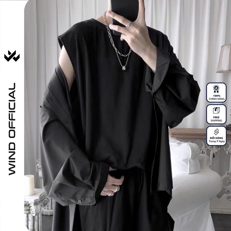 Áo thun ba lỗ WIND unisex form rộng sát nách cotton Trơn thời trang nam nữ oversize