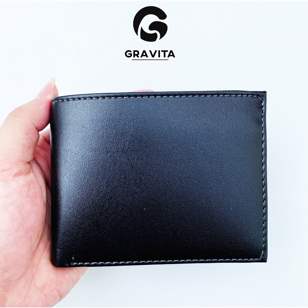 Ví nam thời trang Refedo by Gravita, bóp nam trơn nhiều ngăn chất liệu da màu đen và nâu