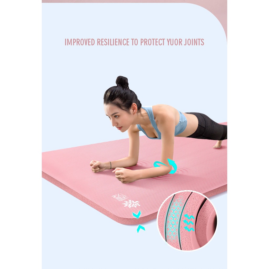 Thảm tập YOGA, GYM Chống trơn trượt AOYI - Tặng kèm dây buộc